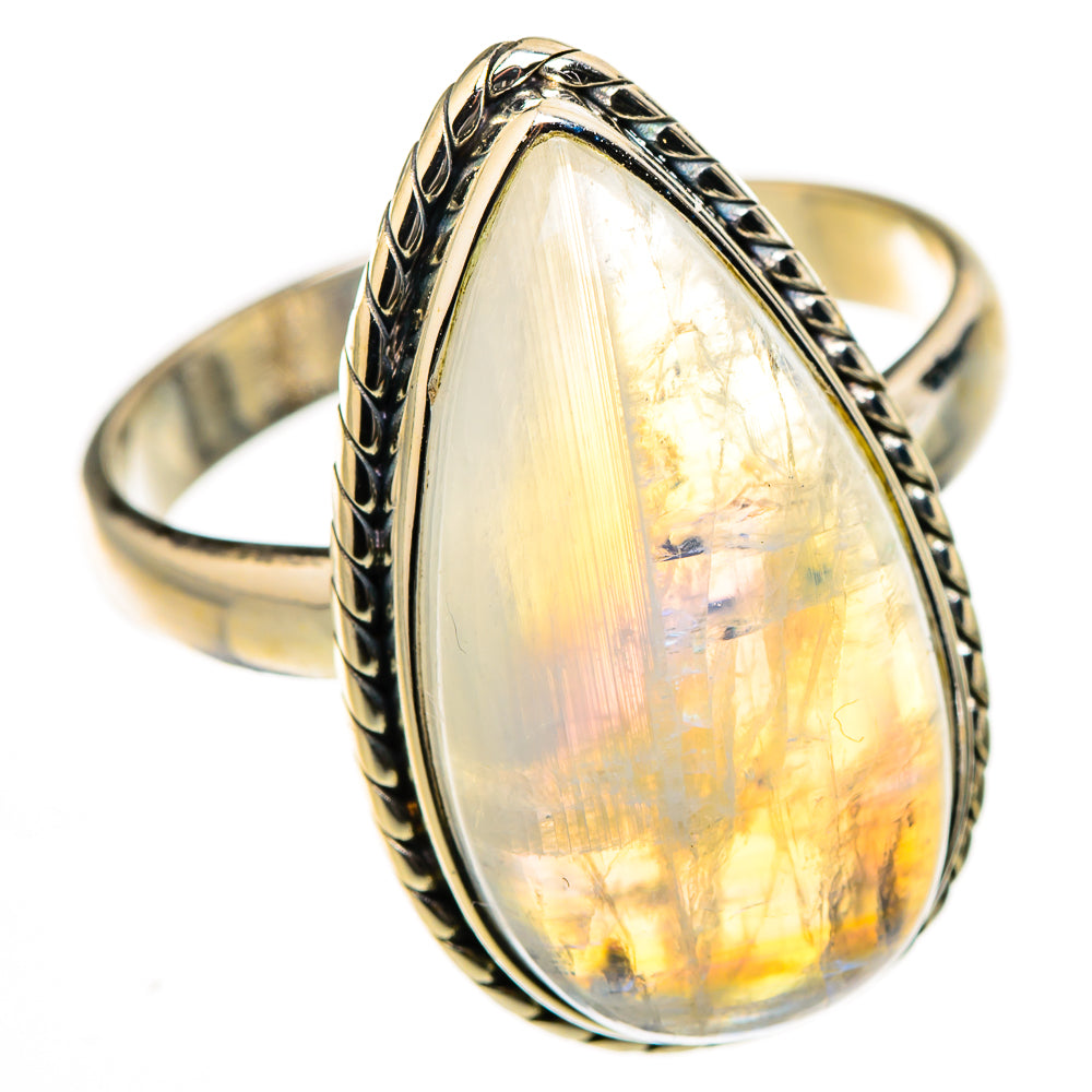 Rainbow Moonstone Rings handcrafted by Anasilvercos - RING127051 - Photo 2