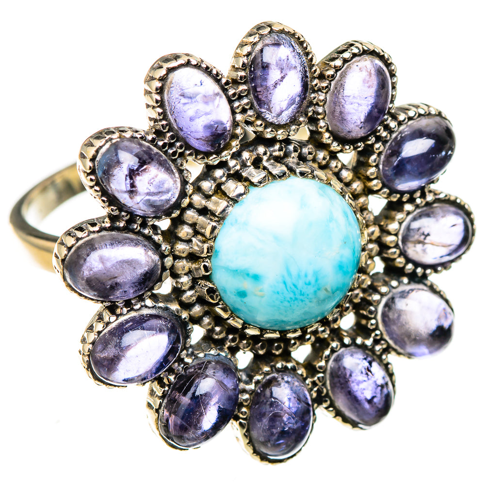 Larimar, Tanzanite Rings handcrafted by Anasilvercos - RING127054 - Photo 2