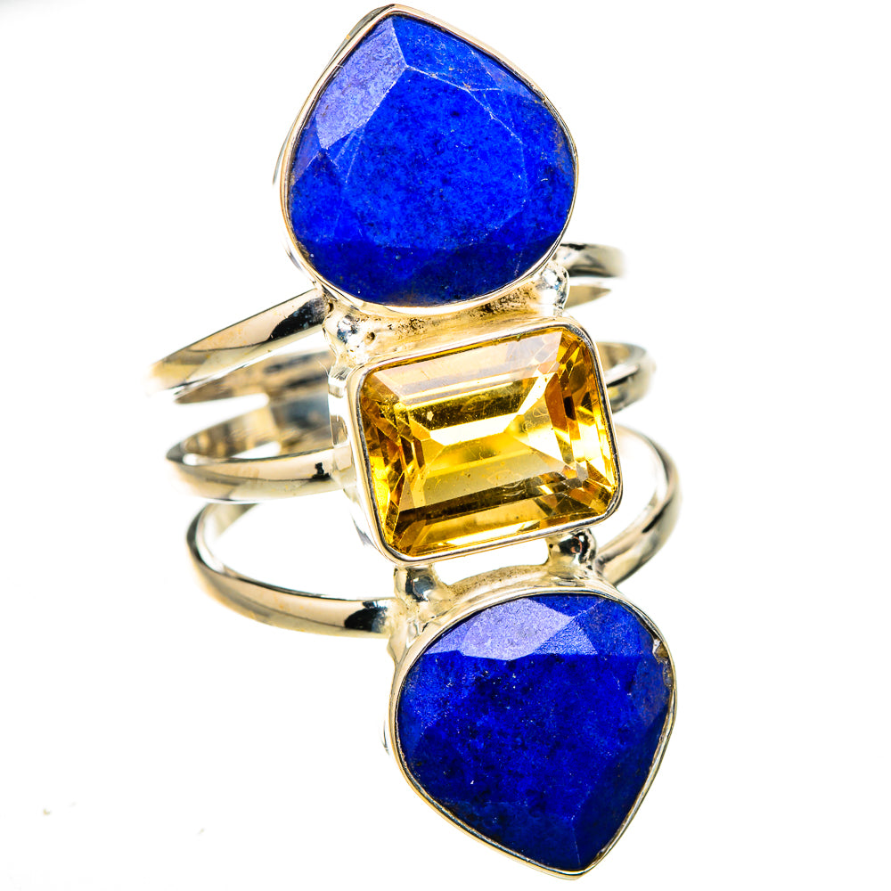 Lapis Lazuli, Citrine Rings handcrafted by Anasilvercos - RING127056 - Photo 2