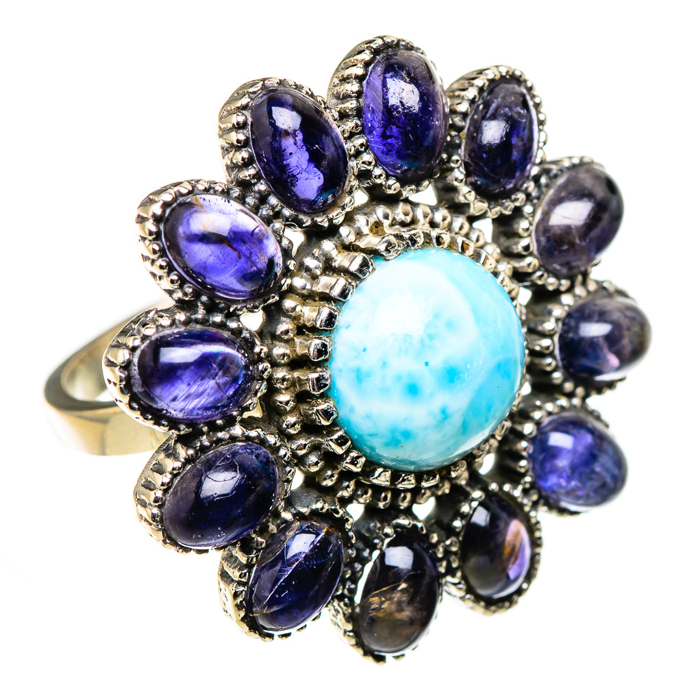 Larimar, Tanzanite Rings handcrafted by Anasilvercos - RING127066 - Photo 2