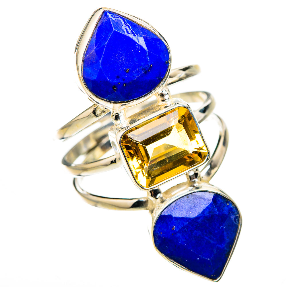 Lapis Lazuli, Citrine Rings handcrafted by Anasilvercos - RING127070 - Photo 2