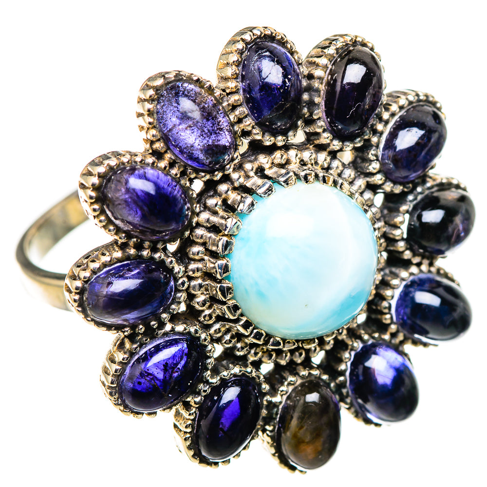 Larimar, Tanzanite Rings handcrafted by Anasilvercos - RING127081 - Photo 2