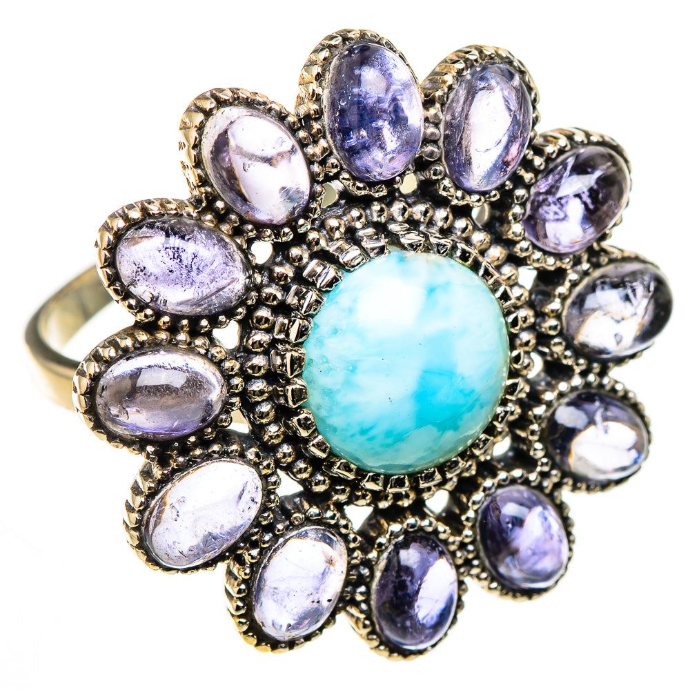 Larimar, Tanzanite Rings handcrafted by Anasilvercos - RING127091 - Photo 2