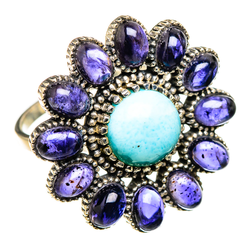 Larimar, Tanzanite Rings handcrafted by Anasilvercos - RING127100 - Photo 2