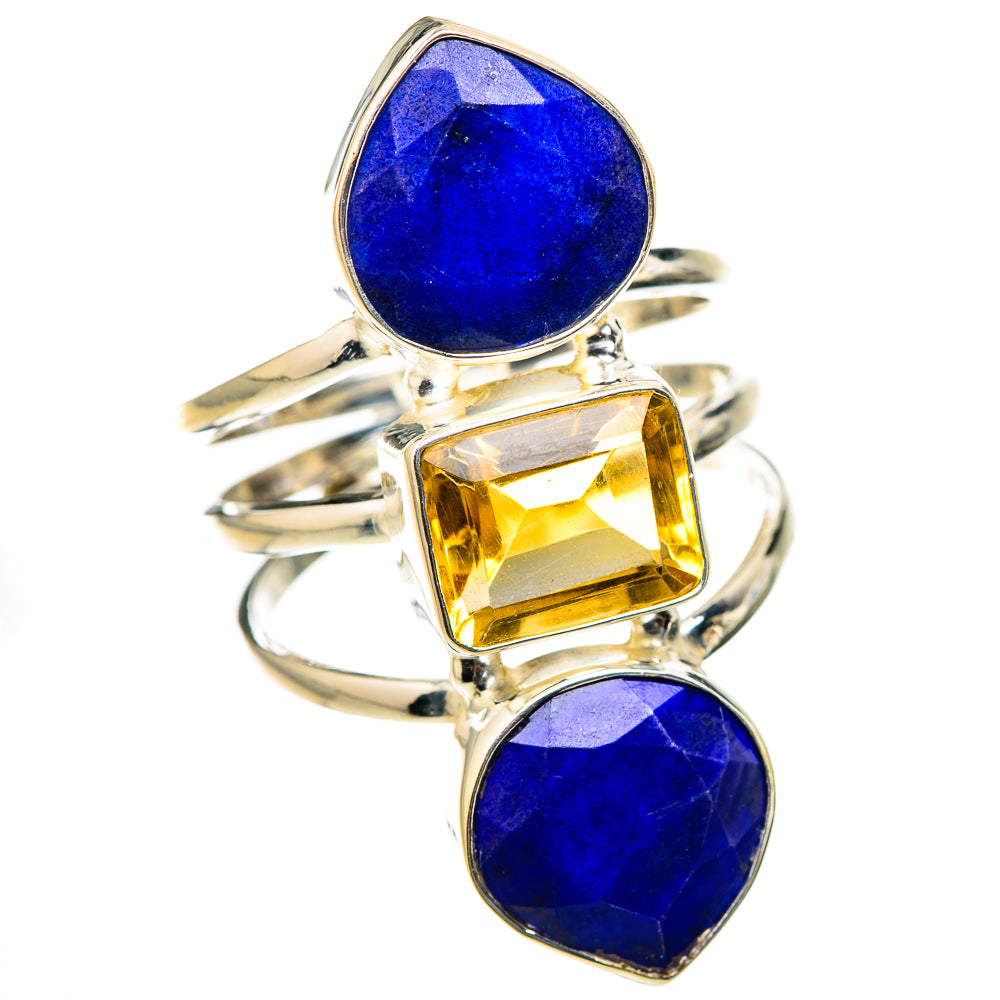 Lapis Lazuli, Citrine Rings handcrafted by Anasilvercos - RING127103 - Photo 2