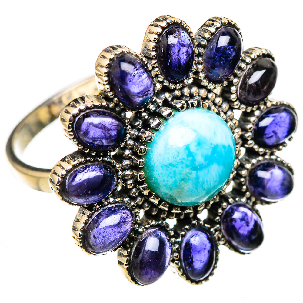 Larimar, Tanzanite Rings handcrafted by Anasilvercos - RING127114 - Photo 2