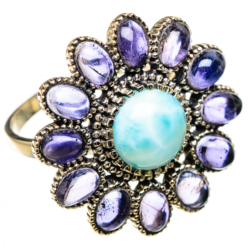 Larimar, Tanzanite Rings handcrafted by Anasilvercos - RING127120 - Photo 2