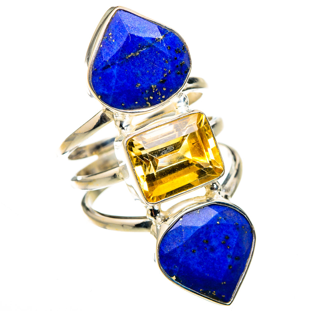 Lapis Lazuli, Citrine Rings handcrafted by Anasilvercos - RING127121 - Photo 2