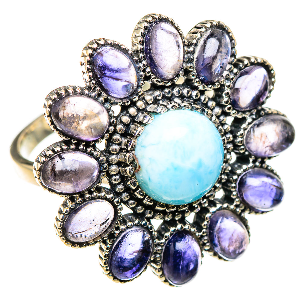 Larimar, Tanzanite Rings handcrafted by Anasilvercos - RING127127 - Photo 2