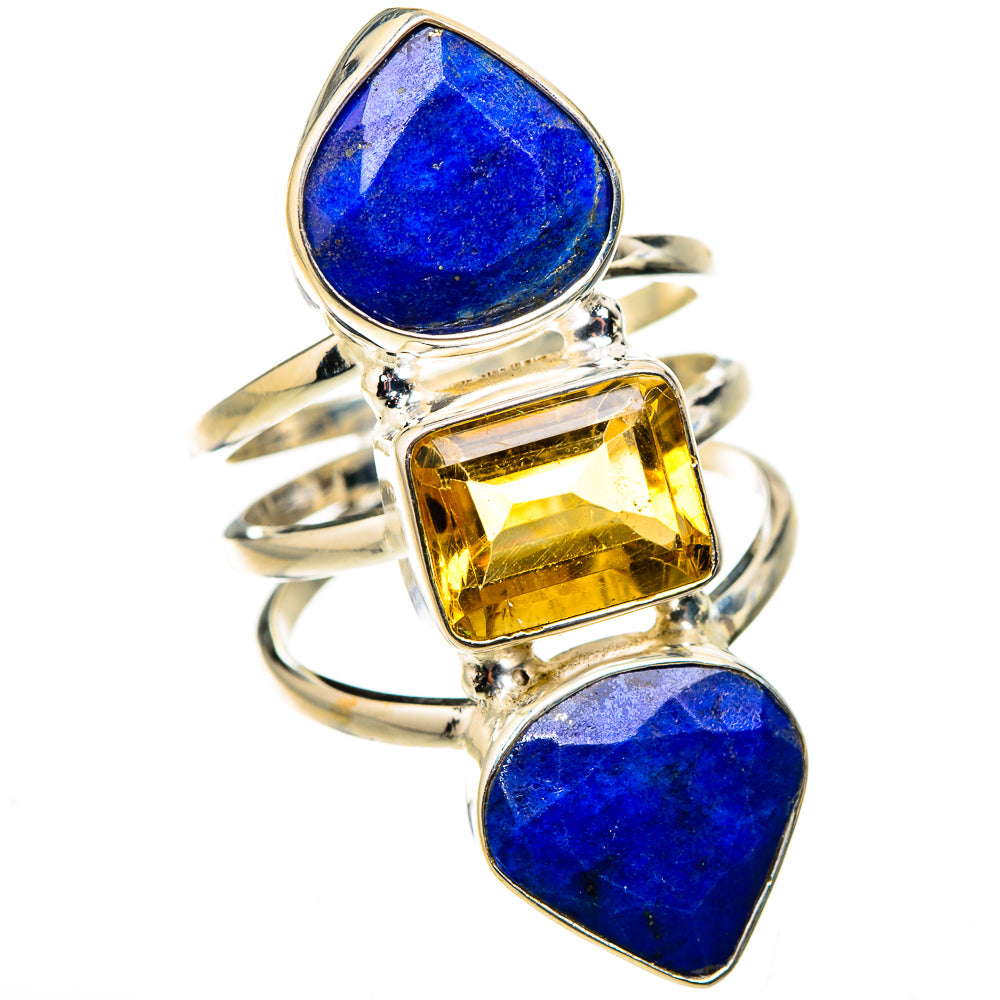 Lapis Lazuli, Citrine Rings handcrafted by Anasilvercos - RING127129 - Photo 2