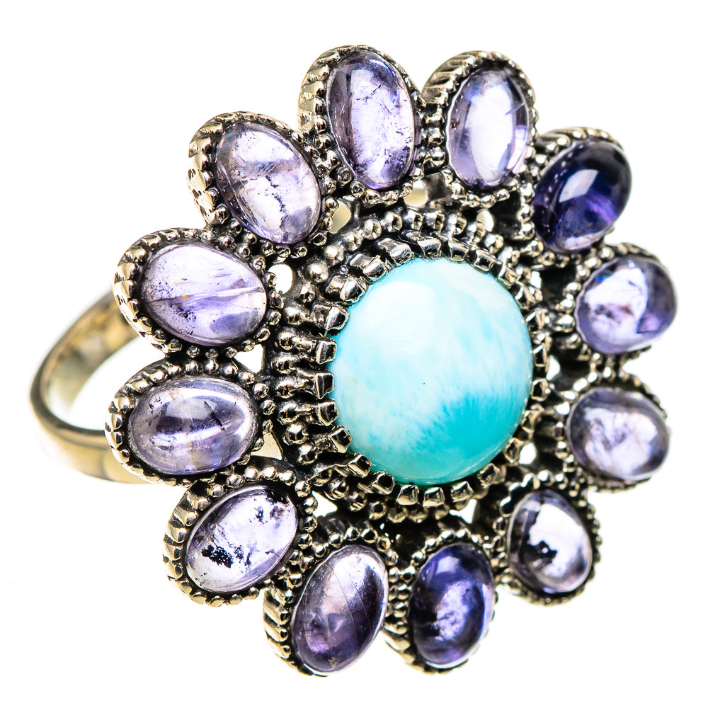 Larimar, Tanzanite Rings handcrafted by Anasilvercos - RING127133 - Photo 2