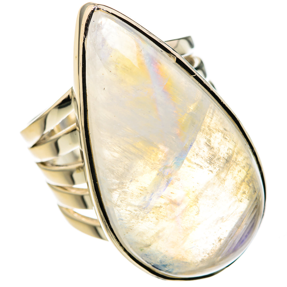 Rainbow Moonstone Rings handcrafted by Anasilvercos - RING127149 - Photo 2