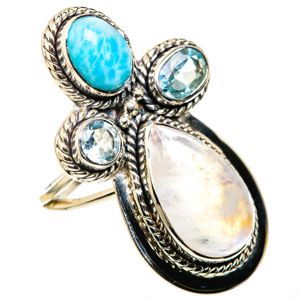 Rainbow Moonstone Rings handcrafted by Anasilvercos - RING127153 - Photo 2