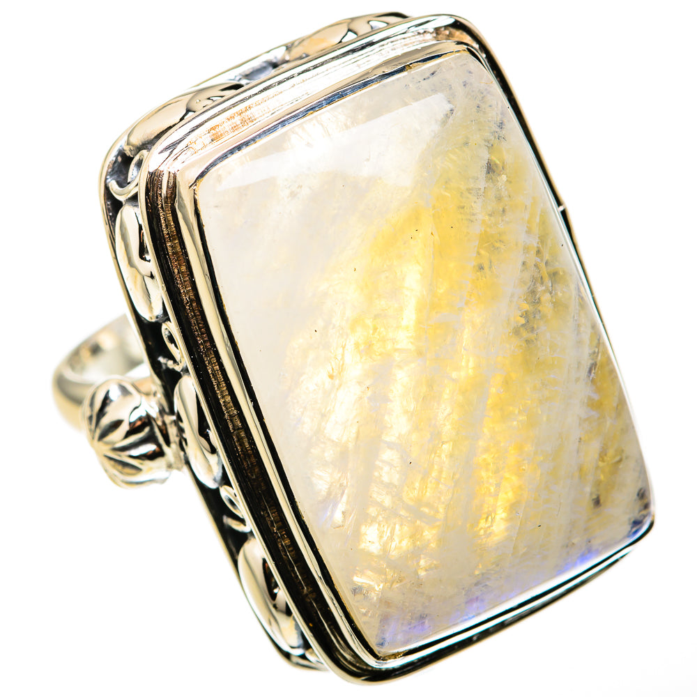 Rainbow Moonstone Rings handcrafted by Anasilvercos - RING127162 - Photo 2