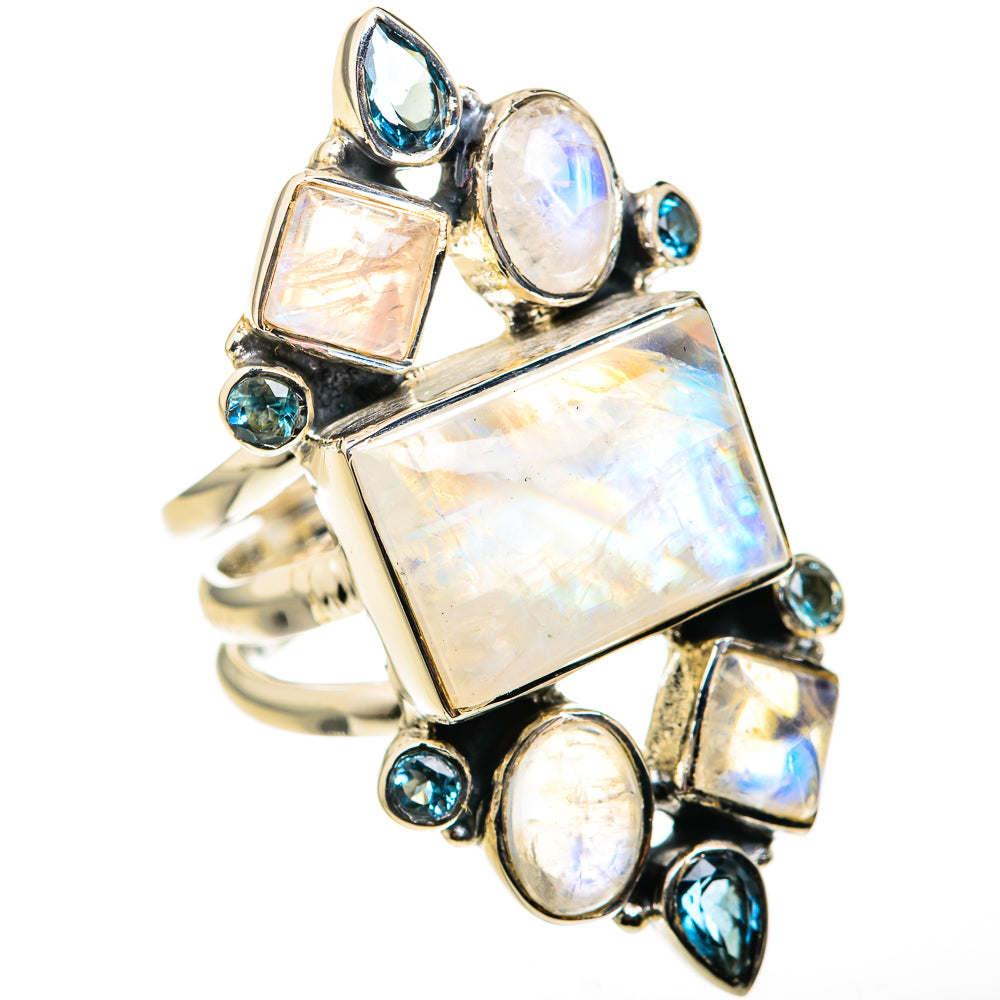 Rainbow Moonstone Rings handcrafted by Anasilvercos - RING127169 - Photo 2