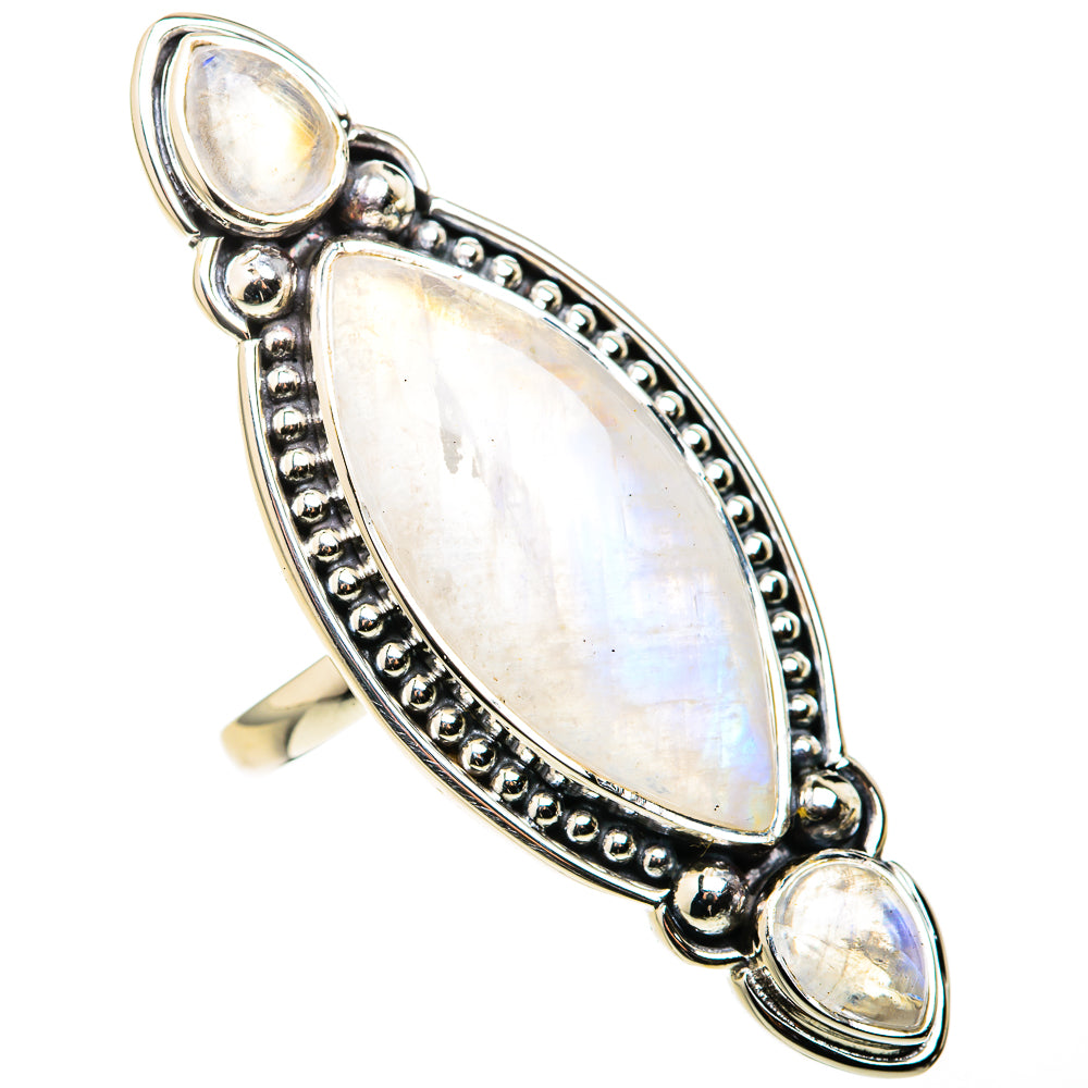 Rainbow Moonstone Rings handcrafted by Anasilvercos - RING127175 - Photo 2