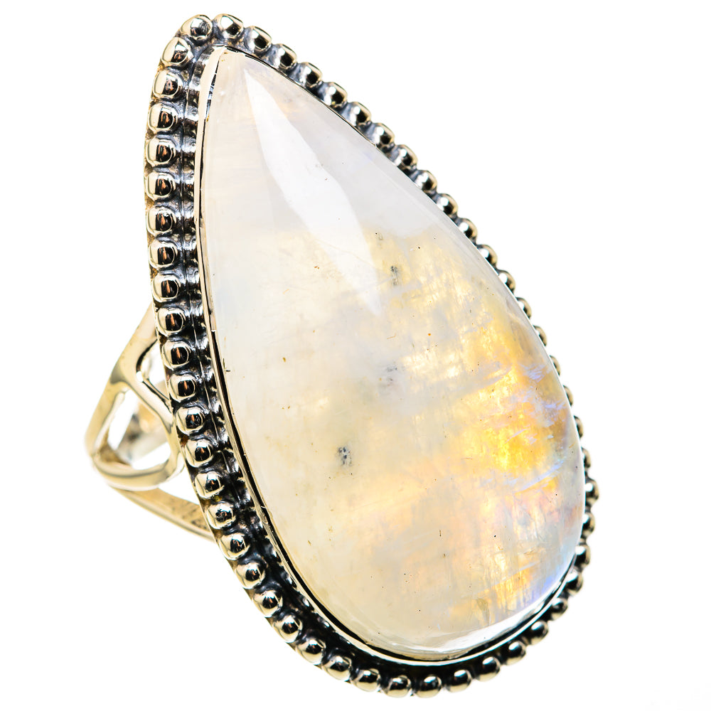Rainbow Moonstone Rings handcrafted by Anasilvercos - RING127177 - Photo 2