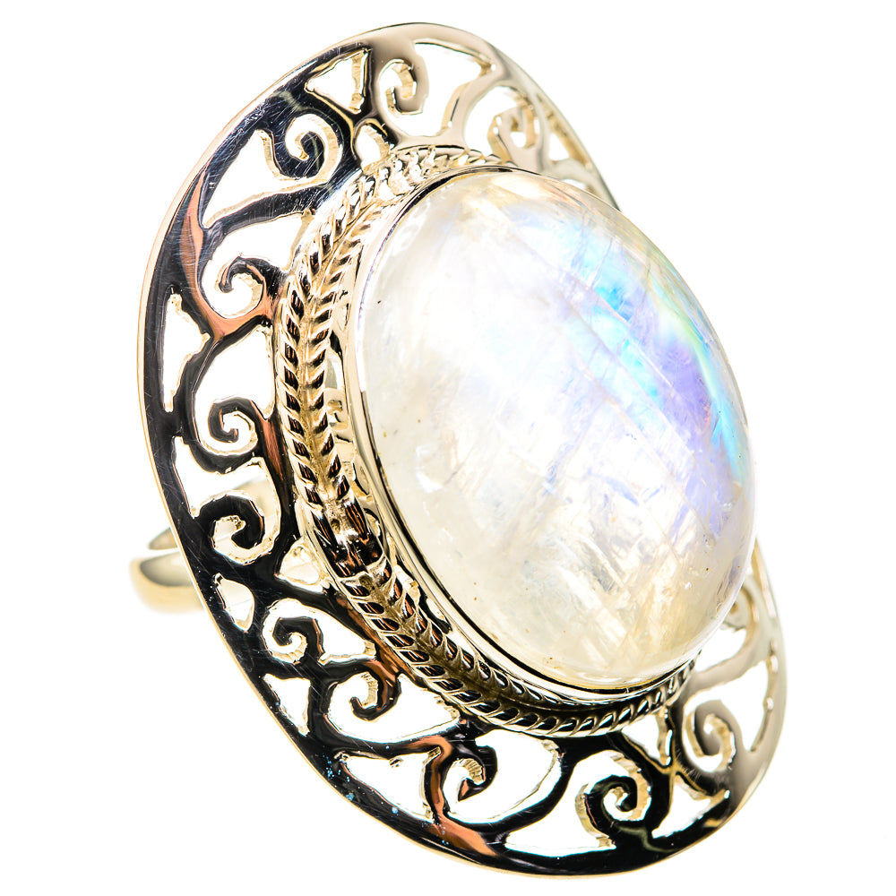Rainbow Moonstone Rings handcrafted by Anasilvercos - RING127178 - Photo 2