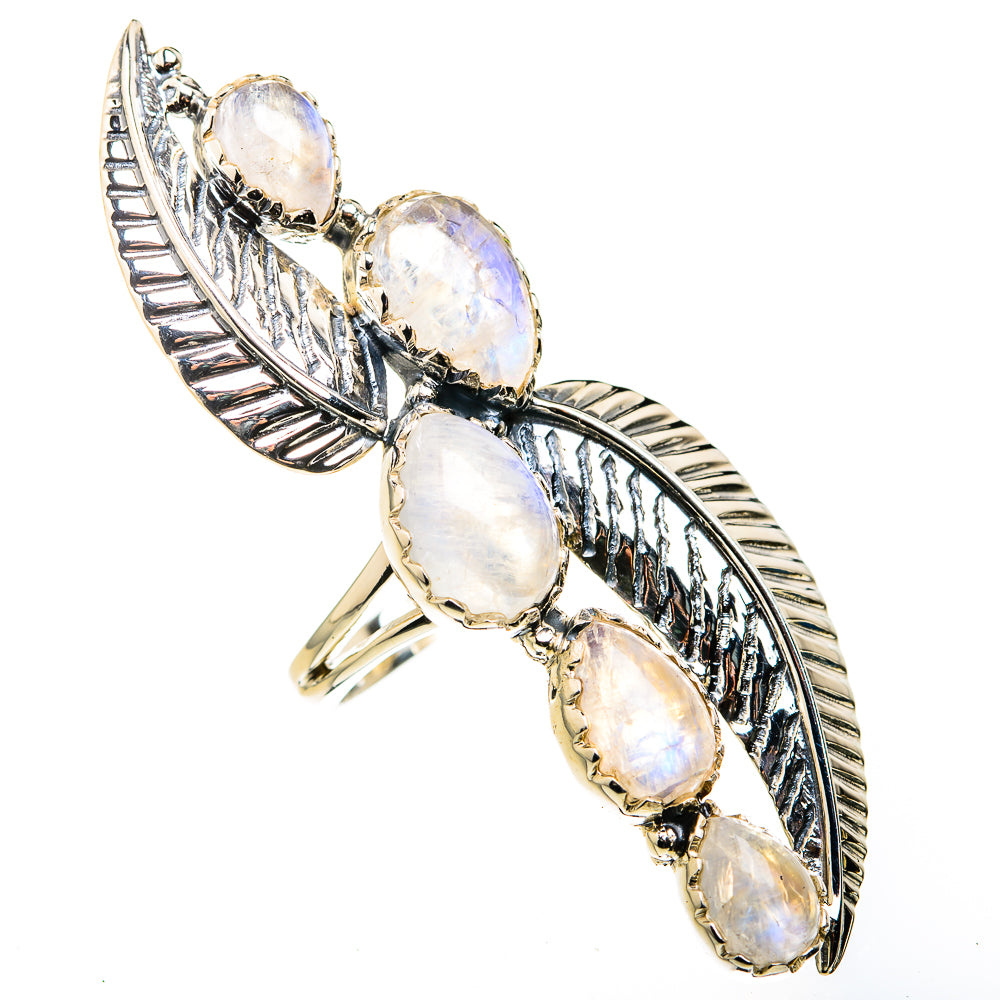 Rainbow Moonstone Rings handcrafted by Anasilvercos - RING127196 - Photo 2