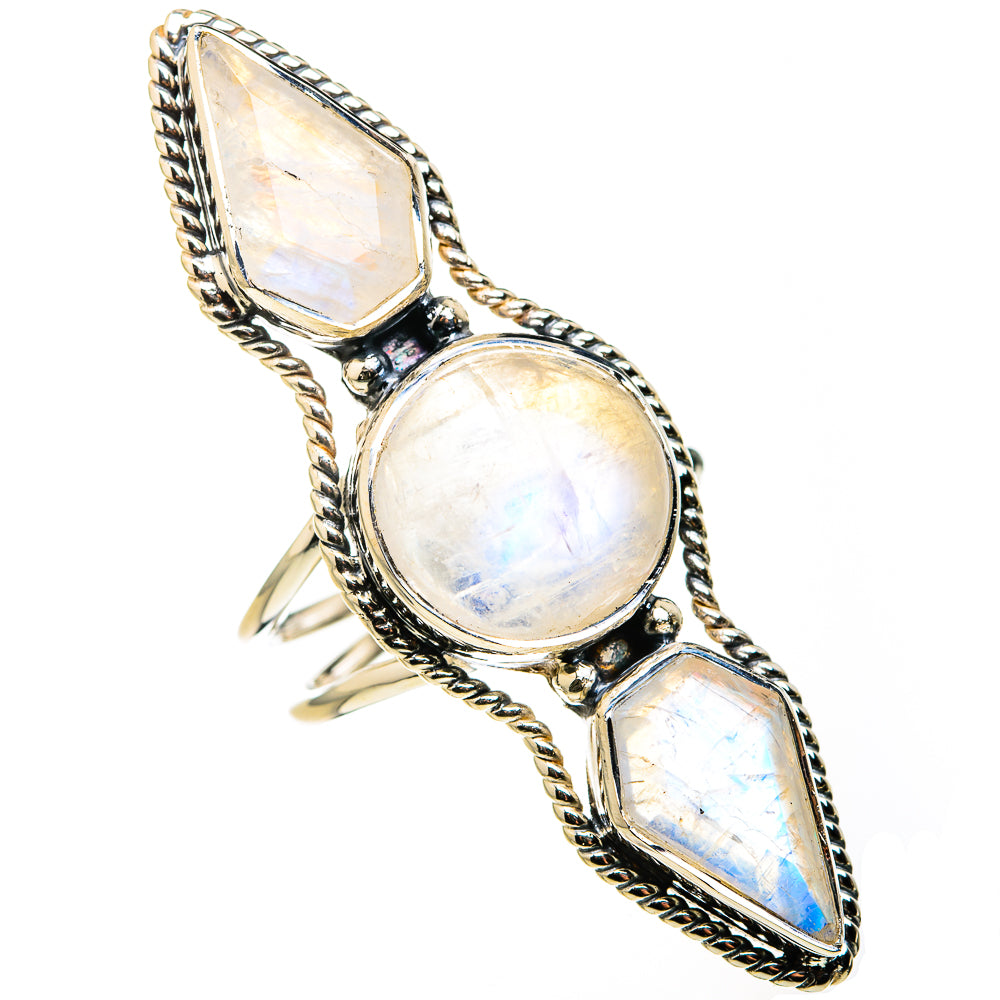 Rainbow Moonstone Rings handcrafted by Anasilvercos - RING127199 - Photo 2