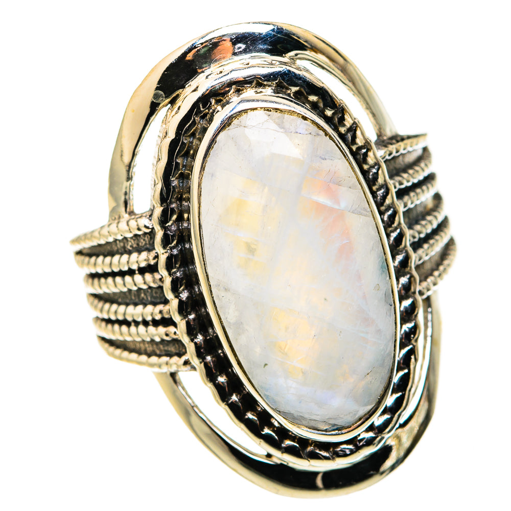 Rainbow Moonstone Rings handcrafted by Anasilvercos - RING127267 - Photo 2