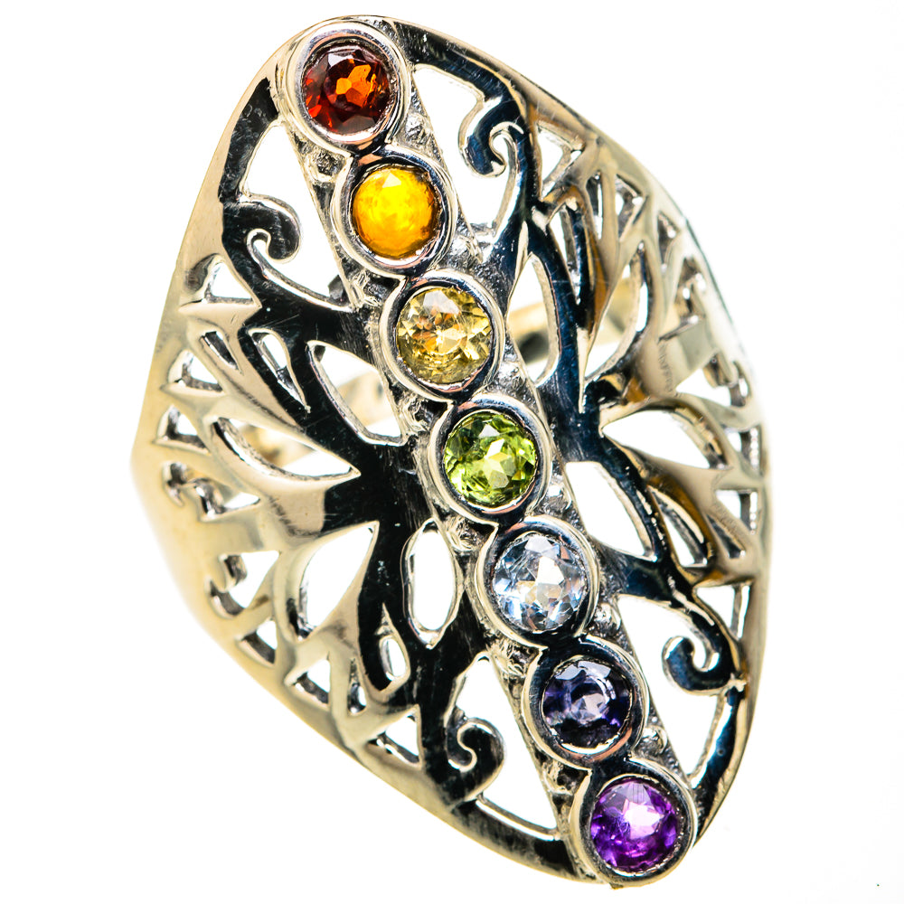 Multi-Stone Rainbow Chakra Rings handcrafted by Anasilvercos - RING127285 - Photo 2