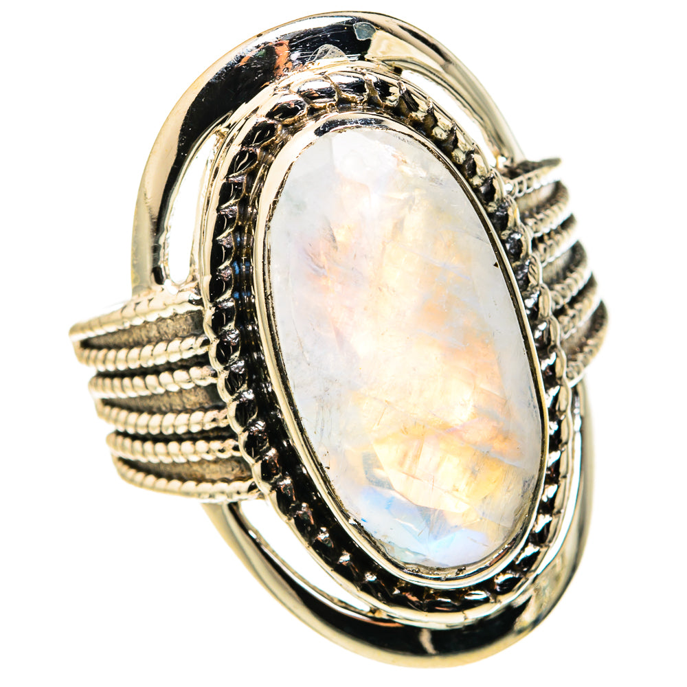 Rainbow Moonstone Rings handcrafted by Anasilvercos - RING127321 - Photo 2