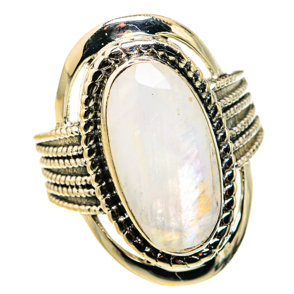 Rainbow Moonstone Rings handcrafted by Anasilvercos - RING127394 - Photo 2
