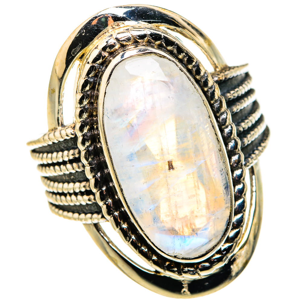 Rainbow Moonstone Rings handcrafted by Anasilvercos - RING127406 - Photo 2