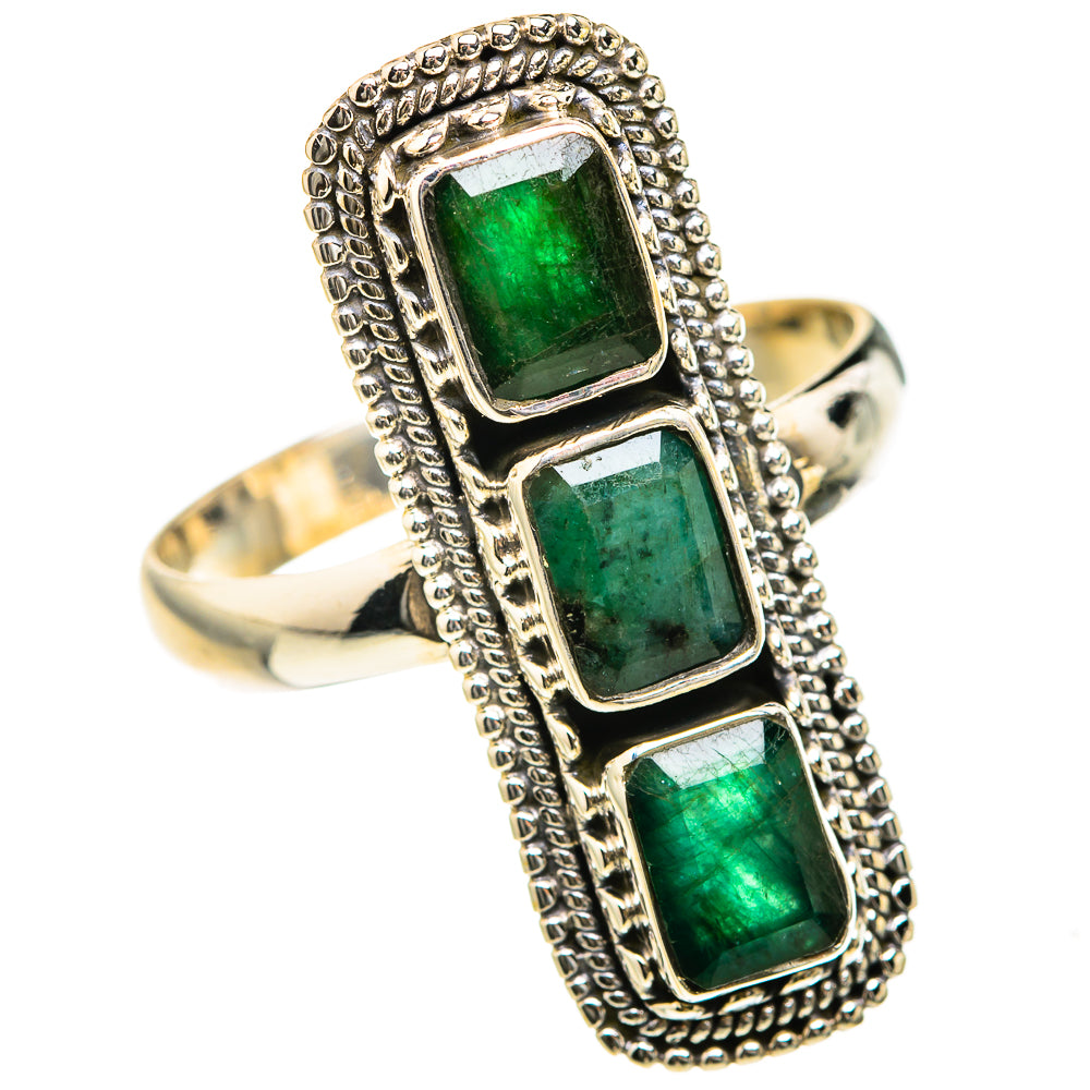 Zambian Emerald Rings handcrafted by Anasilvercos - RING127431 - Photo 2