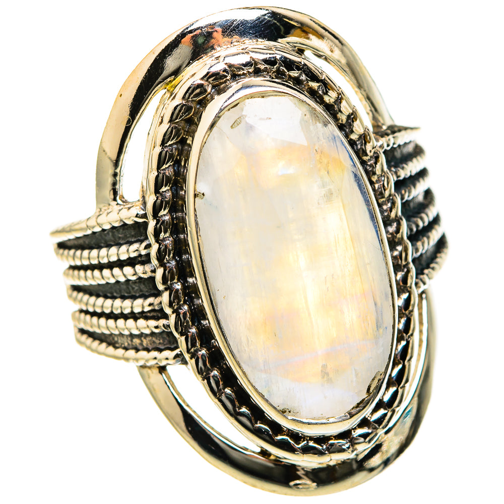 Rainbow Moonstone Rings handcrafted by Anasilvercos - RING127482 - Photo 2
