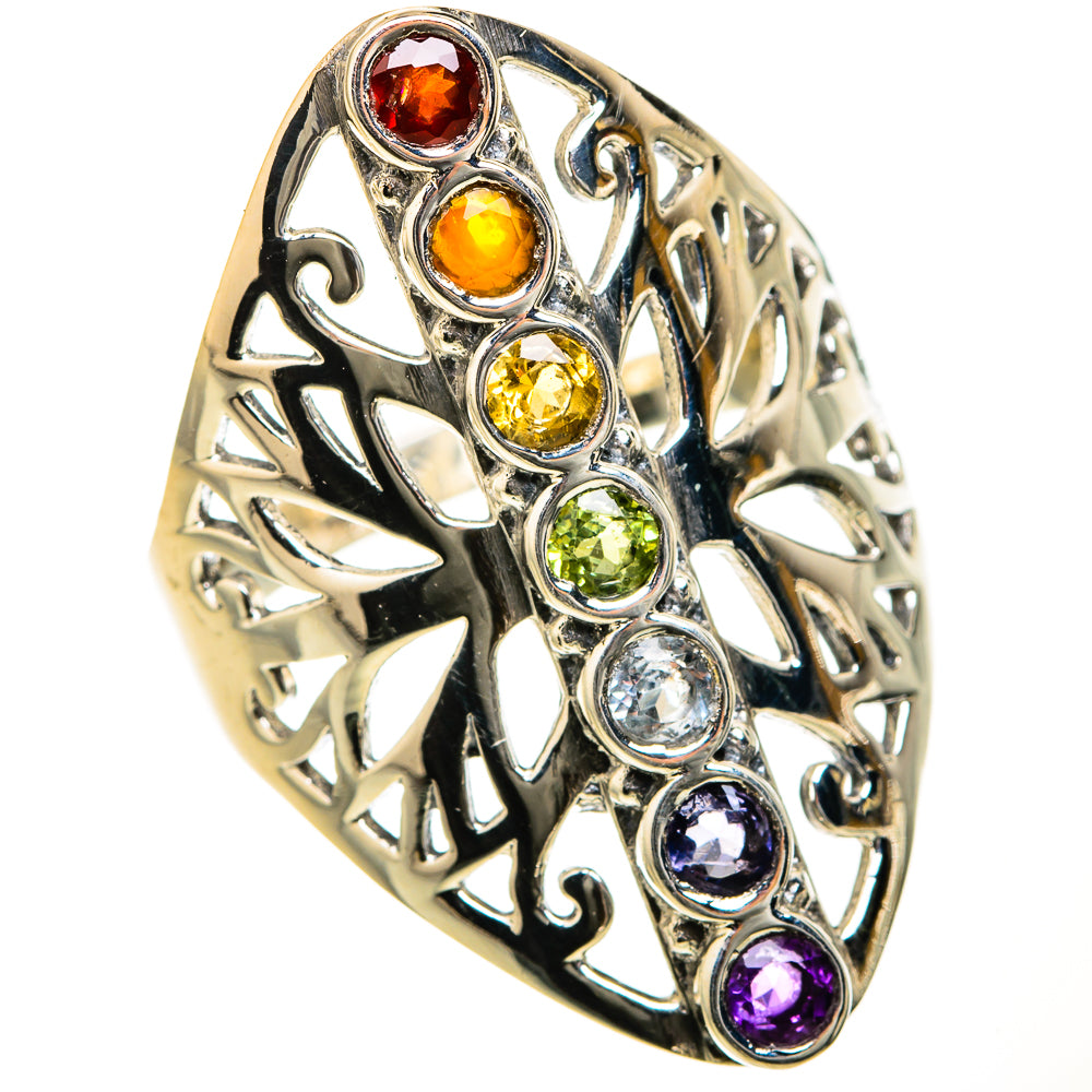 Multi-Stone Rainbow Chakra Rings handcrafted by Anasilvercos - RING127483 - Photo 2