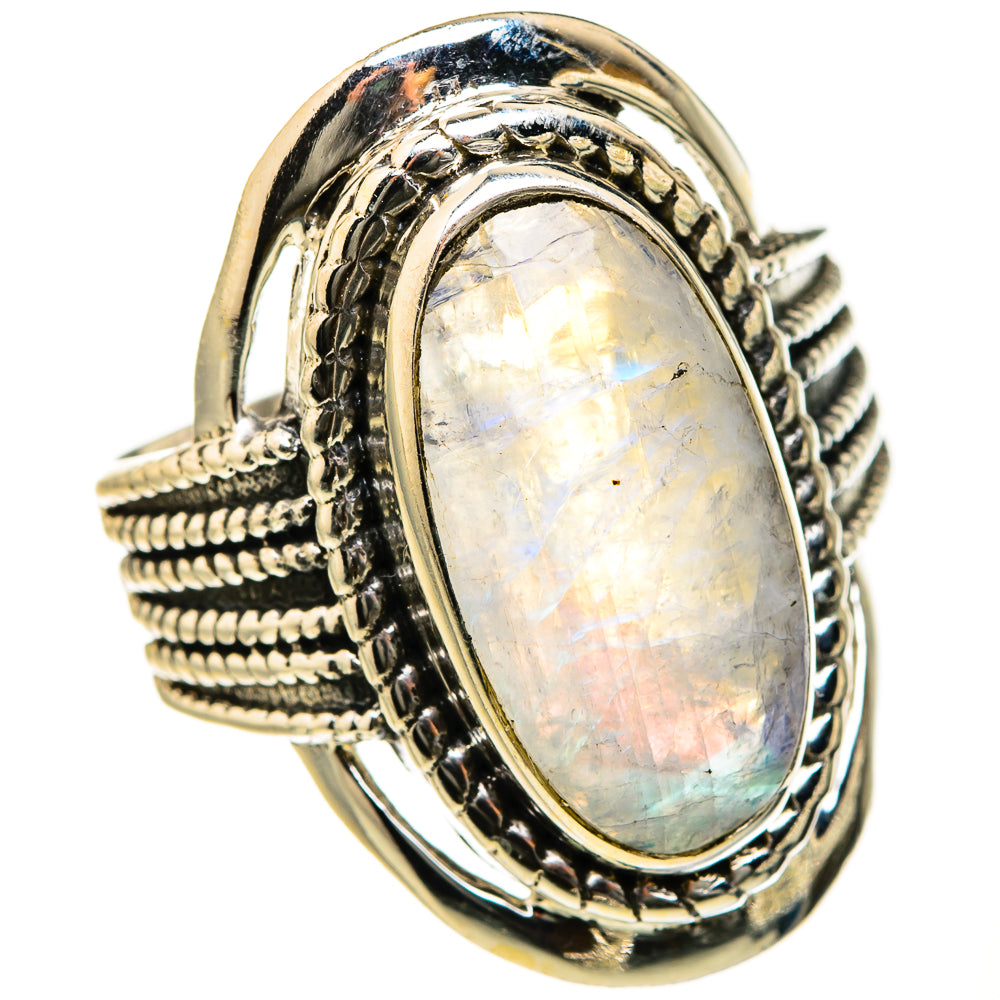 Rainbow Moonstone Rings handcrafted by Anasilvercos - RING127497 - Photo 2