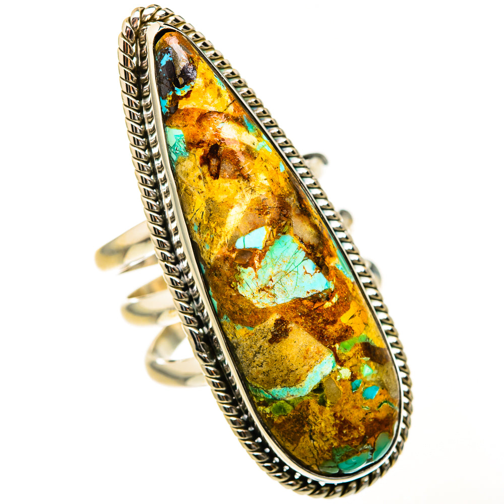 Blue Copper Composite Turquoise Rings handcrafted by Anasilvercos - RING127586 - Photo 2