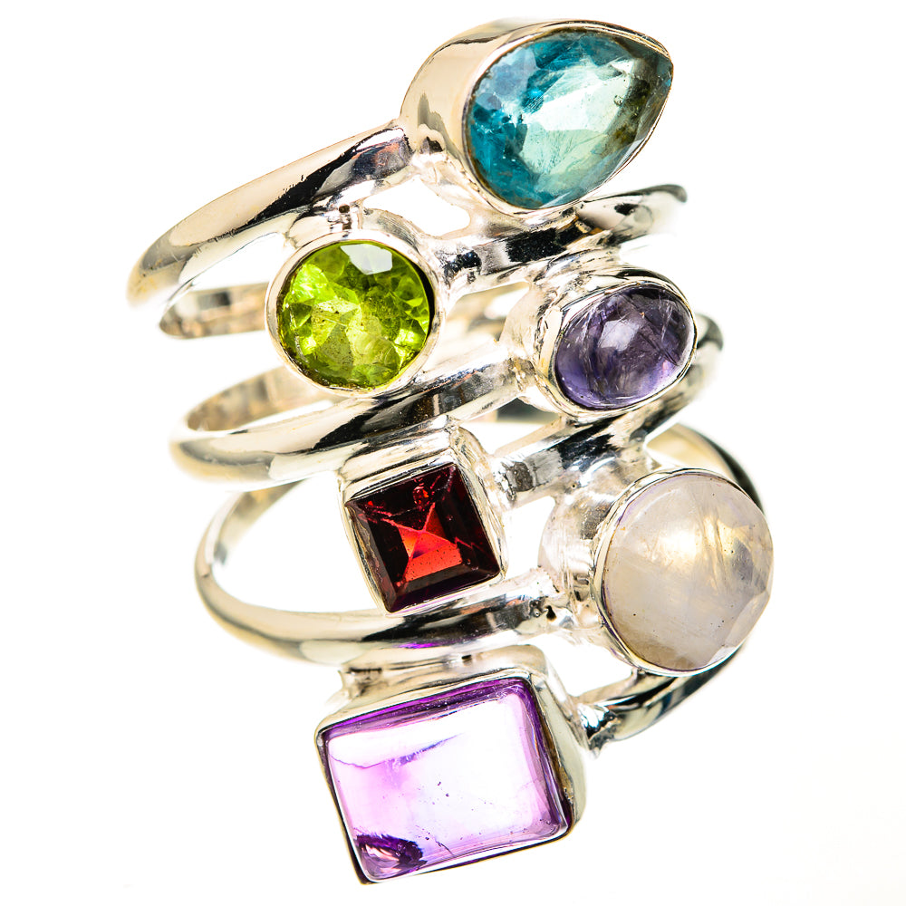Rainbow Moonstone Rings handcrafted by Anasilvercos - RING127589 - Photo 2
