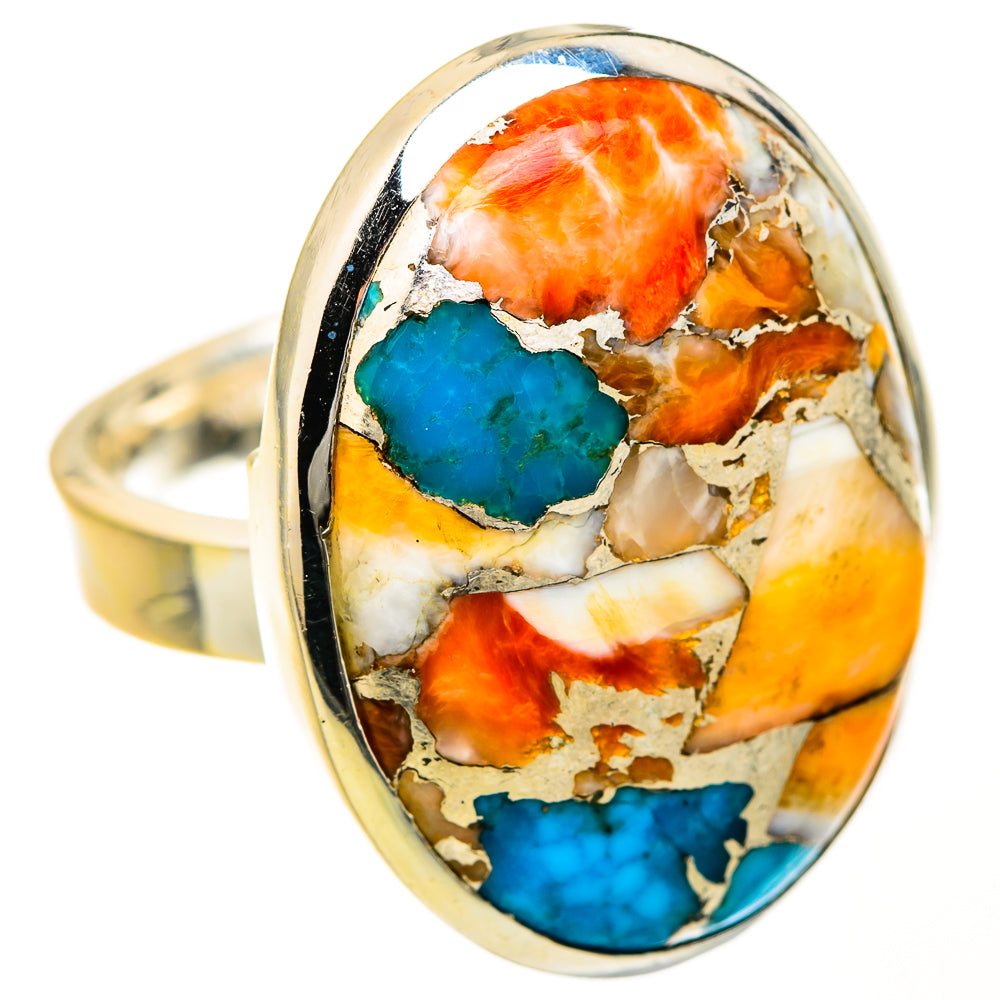 Spiny Oyster Turquoise Rings handcrafted by Anasilvercos - RING127592 - Photo 2
