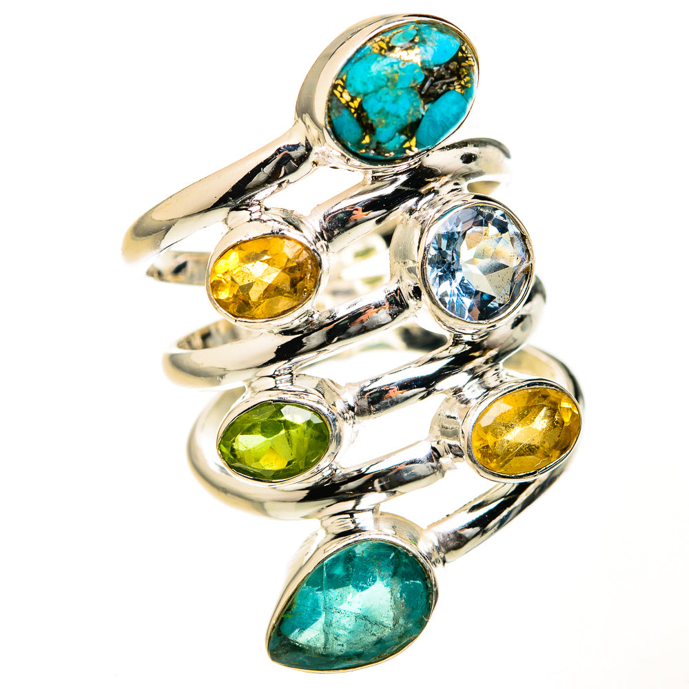 Blue Copper Composite Turquoise Rings handcrafted by Anasilvercos - RING127593 - Photo 2