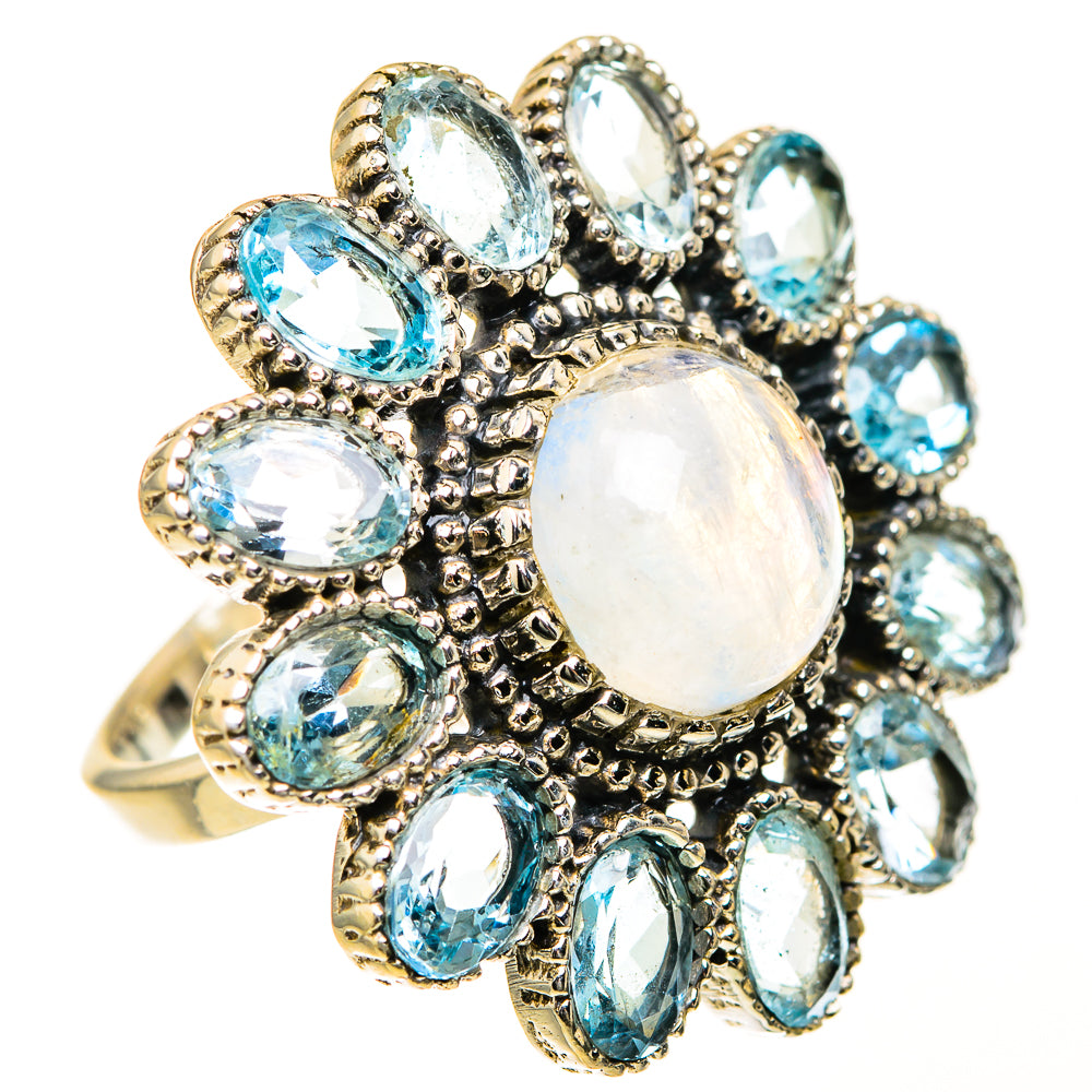 Rainbow Moonstone Rings handcrafted by Anasilvercos - RING127601 - Photo 2