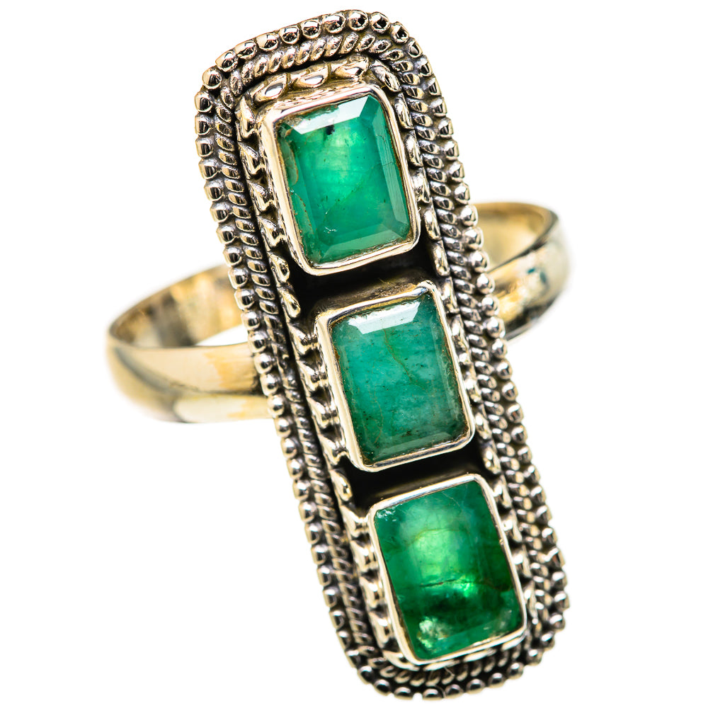 Zambian Emerald Rings handcrafted by Anasilvercos - RING127636 - Photo 2