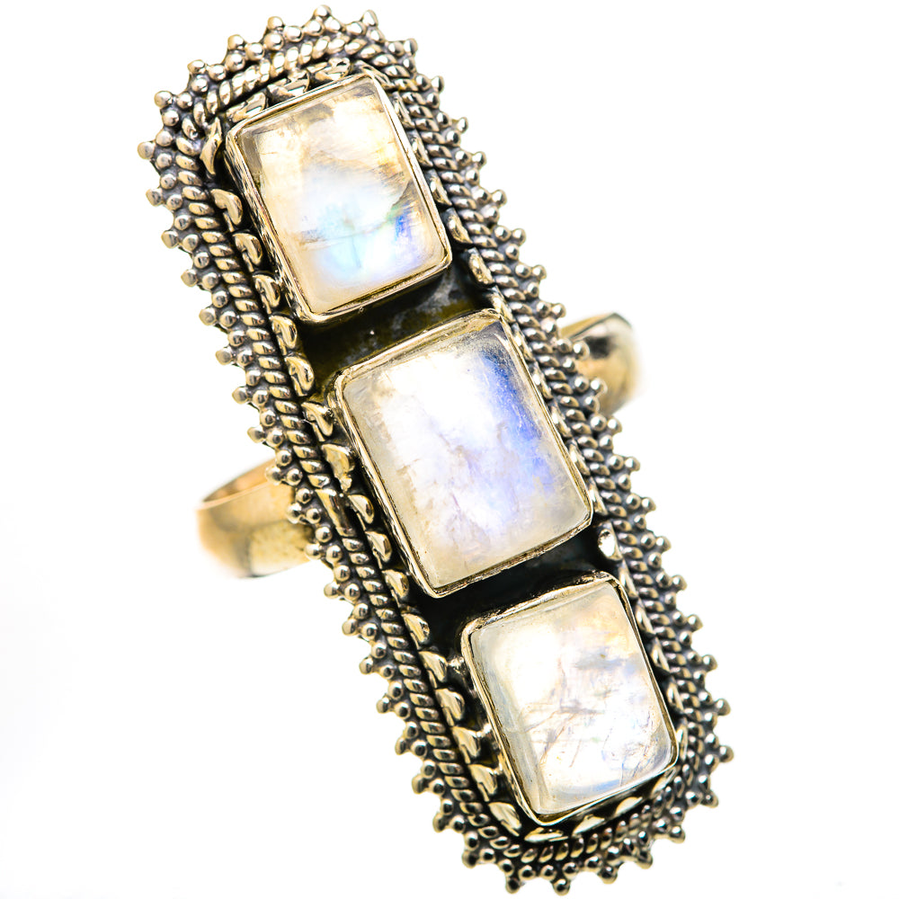 Rainbow Moonstone Rings handcrafted by Anasilvercos - RING127767 - Photo 2