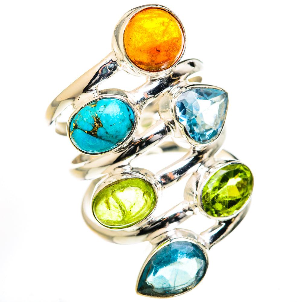 Blue Copper Composite Turquoise Rings handcrafted by Anasilvercos - RING127769 - Photo 2