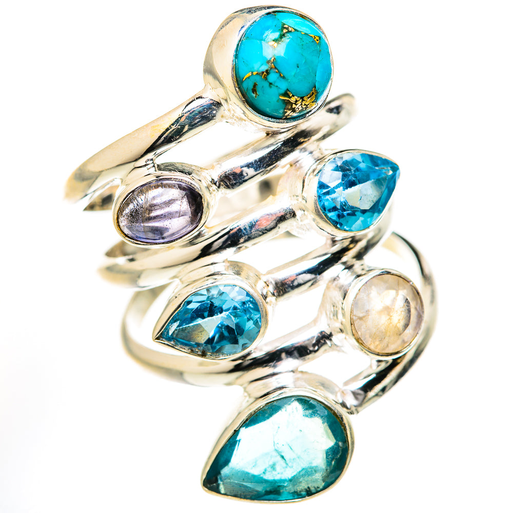 Blue Copper Composite Turquoise Rings handcrafted by Anasilvercos - RING127794 - Photo 2