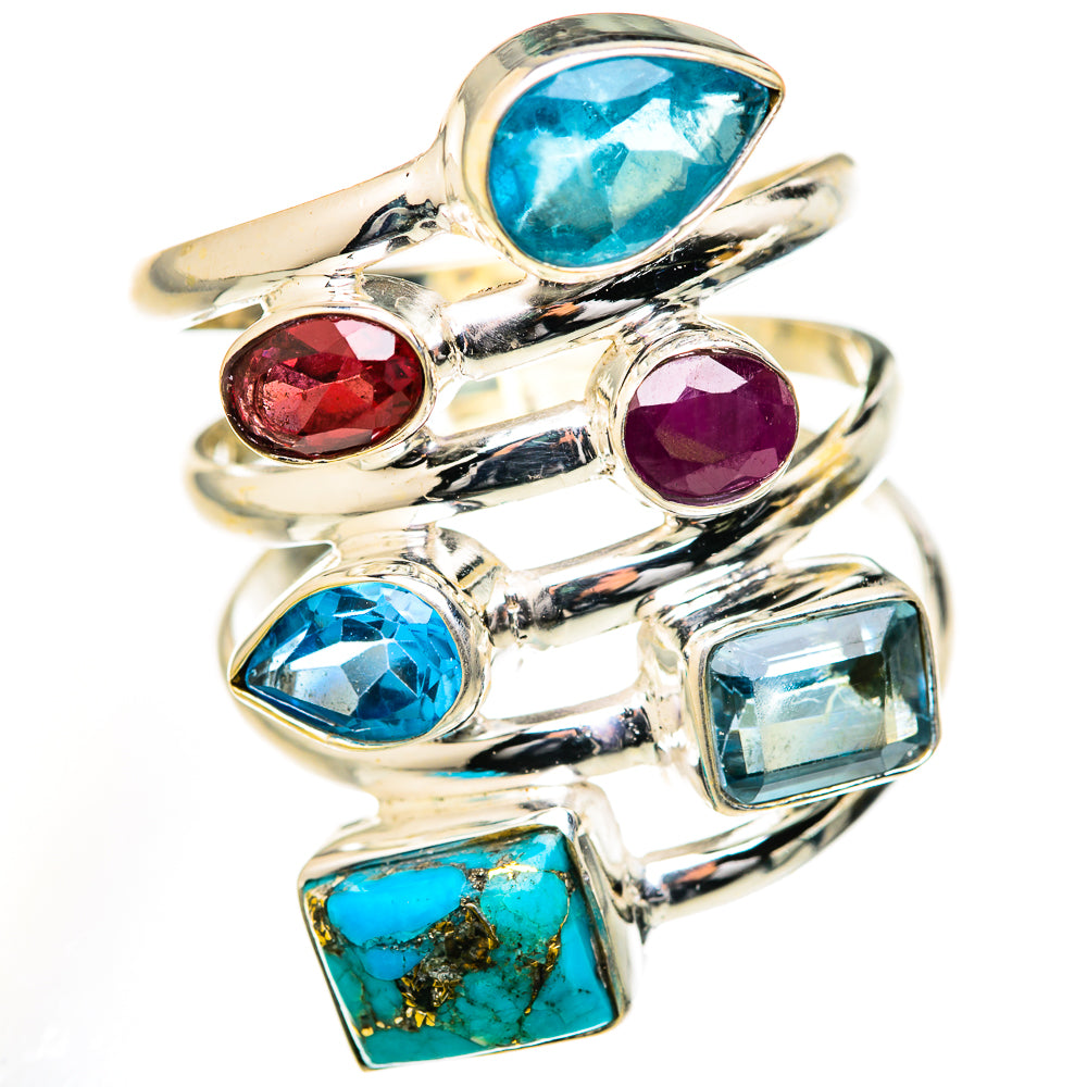 Blue Copper Composite Turquoise Rings handcrafted by Anasilvercos - RING127804 - Photo 2