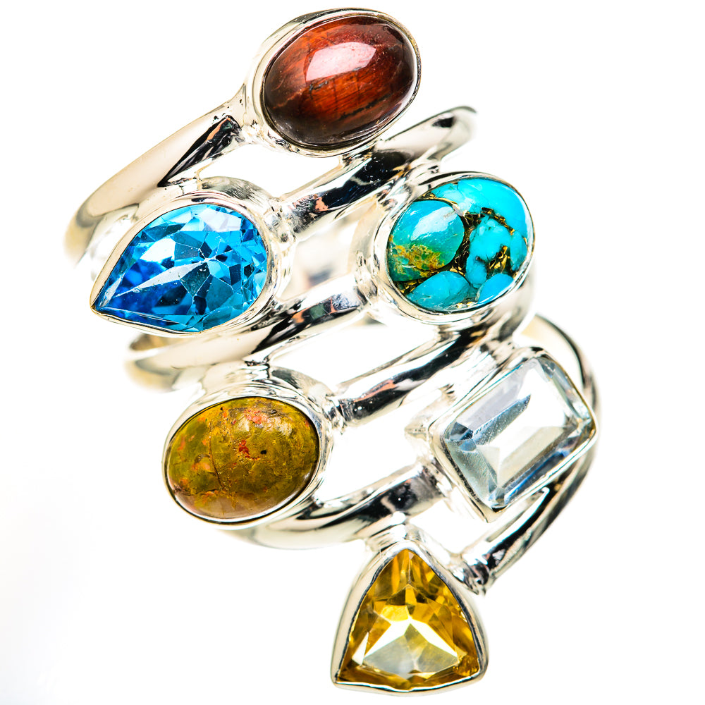 Blue Copper Composite Turquoise Rings handcrafted by Anasilvercos - RING127805 - Photo 2