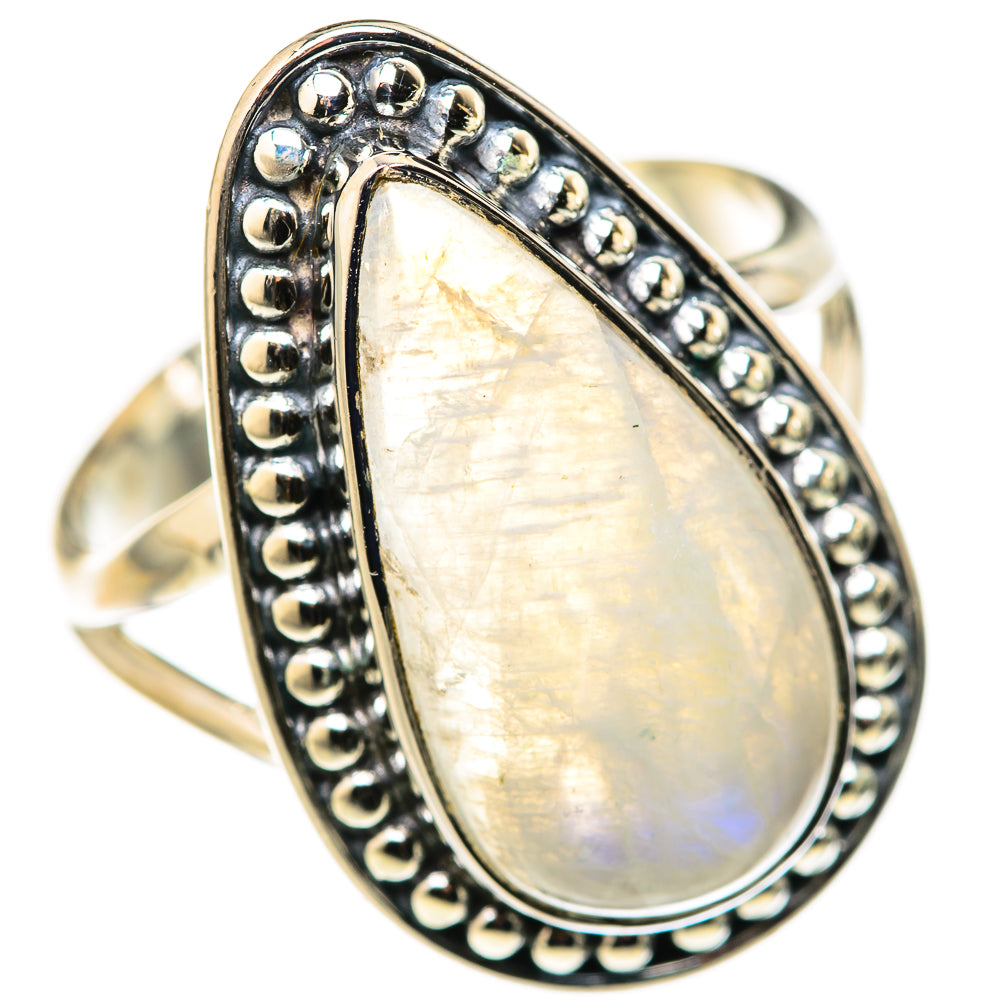 Rainbow Moonstone Rings handcrafted by Anasilvercos - RING127828 - Photo 2