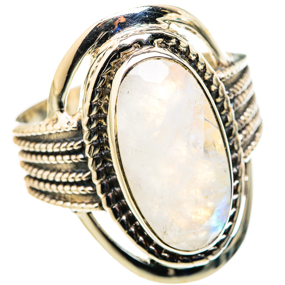 Rainbow Moonstone Rings handcrafted by Anasilvercos - RING127878 - Photo 2
