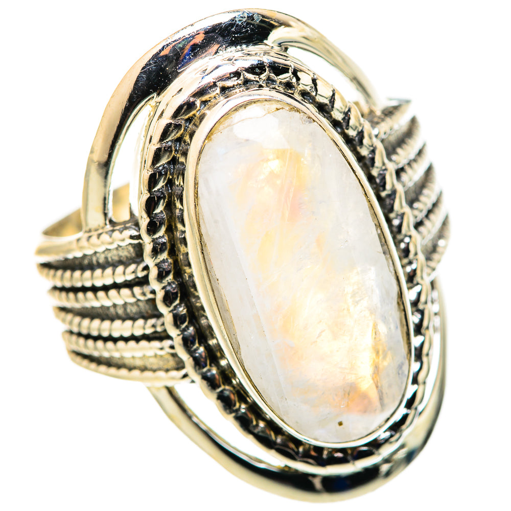Rainbow Moonstone Rings handcrafted by Anasilvercos - RING127931 - Photo 2