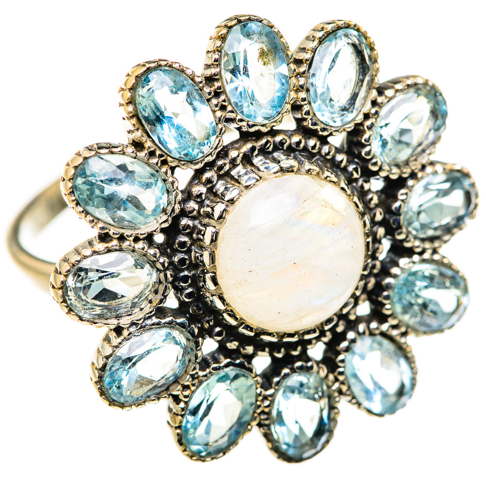 Rainbow Moonstone Rings handcrafted by Anasilvercos - RING127985 - Photo 2