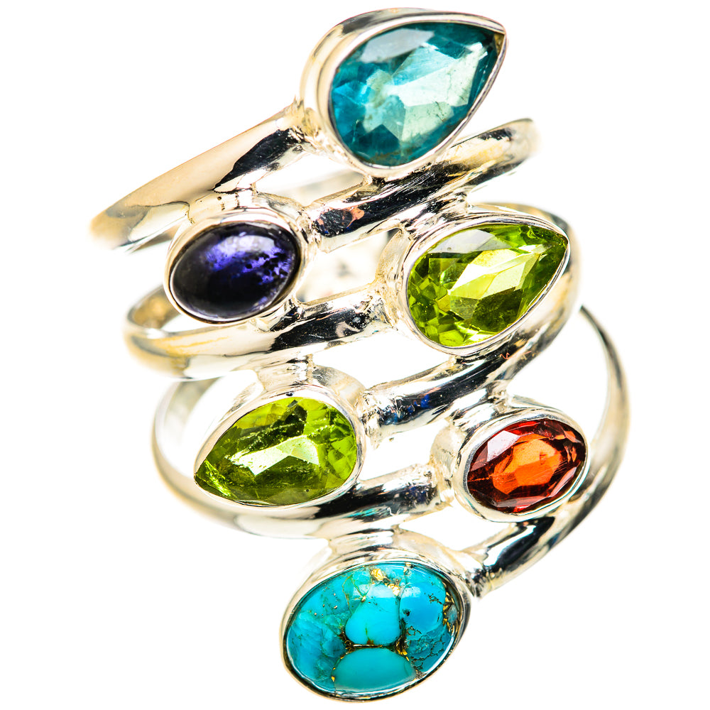 Blue Copper Composite Turquoise Rings handcrafted by Anasilvercos - RING127999 - Photo 2