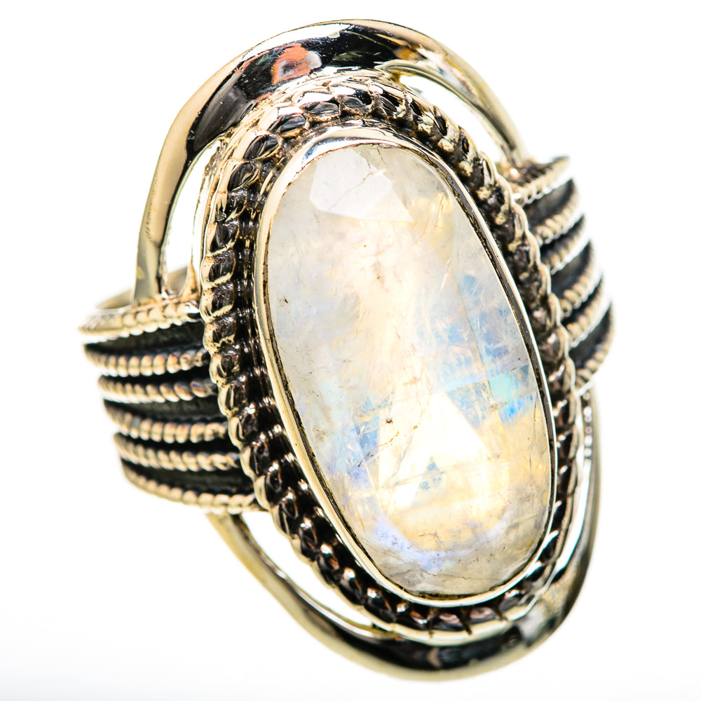 Rainbow Moonstone Rings handcrafted by Anasilvercos - RING128059 - Photo 2